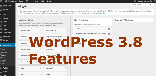 WordPress 3.8 features
